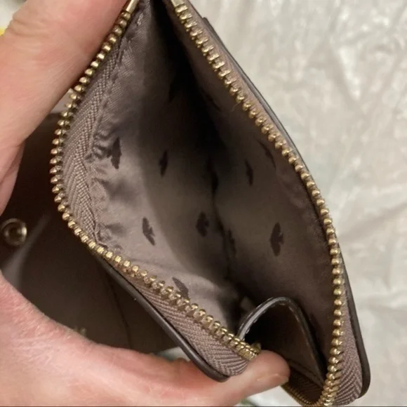 Kate spade taupe compact wallet